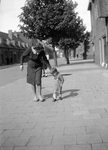 831231 Afbeelding van J.M. Van der Linden - Hafner met haar zoontje Peter in het Ondiep te Utrecht.